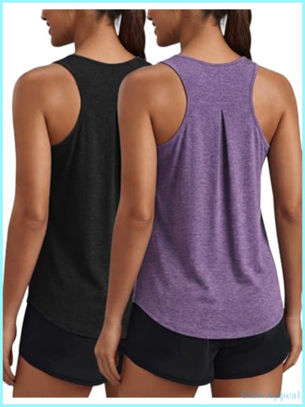 Racerback Workout Tank Top Loose Fit Quick Dry Crew Neck